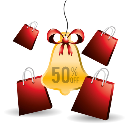 Merry christmas concept with sale icons design, vector illustration 10 eps graphic.のイラスト素材