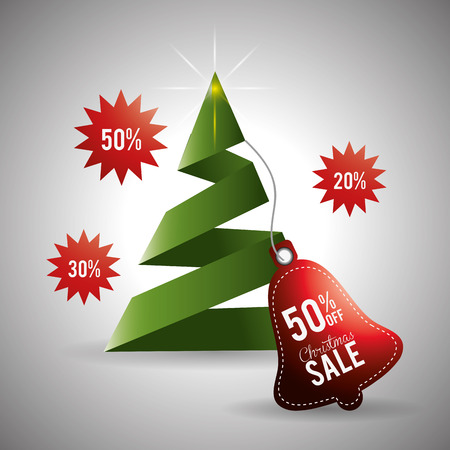 Merry christmas concept with sale icons design, vector illustration 10 eps graphic.のイラスト素材