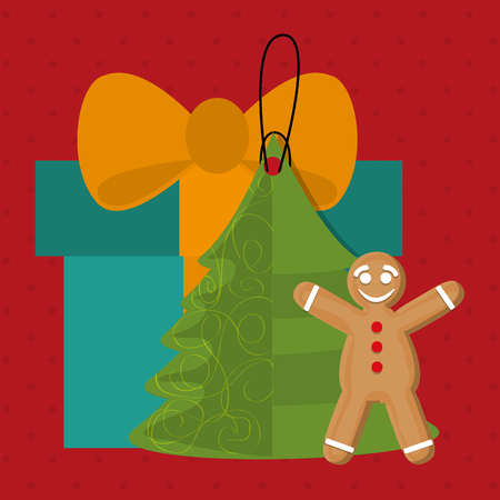 Merry Christmas concept with  decoration icons design, vector illustration 10 eps graphic.のイラスト素材