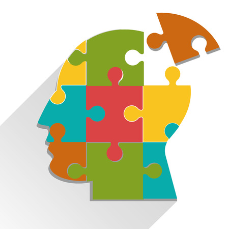 Puzzle concept with jigsaw pieces icons design, vector illustration 10 eps graphic.のイラスト素材