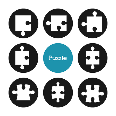 Puzzle concept with jigsaw pieces icons design, vector illustration 10 eps graphic.のイラスト素材