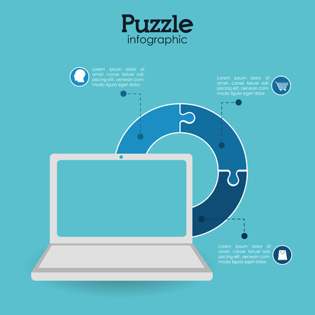 Puzzle concept with jigsaw pieces icons design, vector illustration 10 eps graphic.のイラスト素材