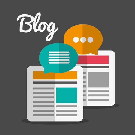Blog concept with technology icons design, vector illustration 10 eps graphic.のイラスト素材