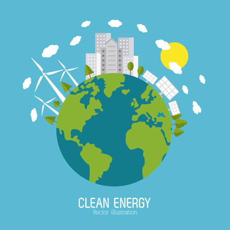 Save energy concept with eco icons design, vector illustration 10 eps graphic.のイラスト素材