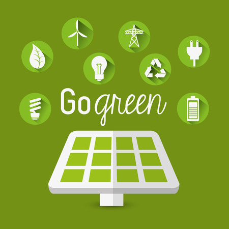 Go green concept with eco icons design, vector illustration 10 eps graphic.のイラスト素材