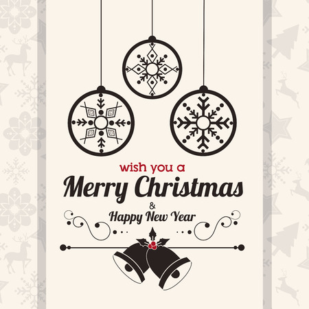 Merry Christmas with decoration icons design, vector illustration   graphic.のイラスト素材