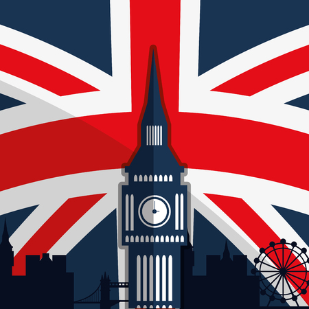 London concept with landmarks icons design, vector illustrationのイラスト素材