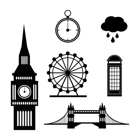London concept with landmarks icons designのイラスト素材