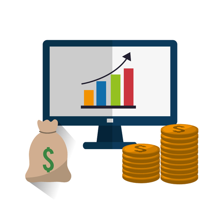 Profit  concept with money and business icons design, vector illustration のイラスト素材