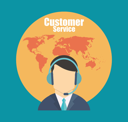 Customer service concept about call center icons design, vector illustrationのイラスト素材