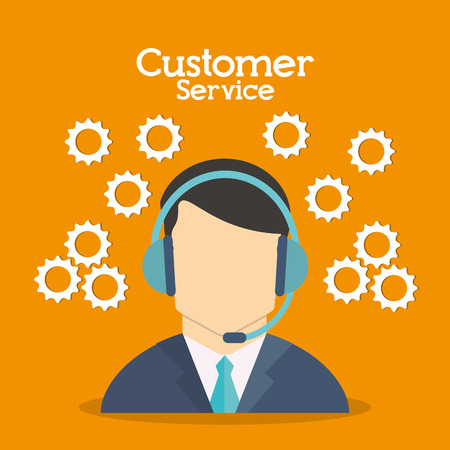 Customer service concept about call center icons design, vector illustrationのイラスト素材