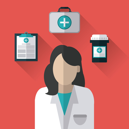Medical care concept with medicine icons design, vector illustration のイラスト素材