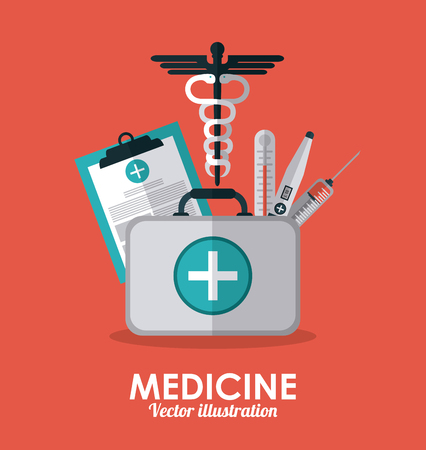 Medical care concept with medicine icons design, vector illustration のイラスト素材
