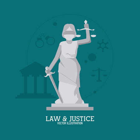Law concept with justice icons design, vector illustration のイラスト素材