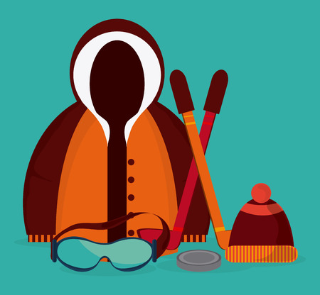 Winter concept with sport icons designのイラスト素材