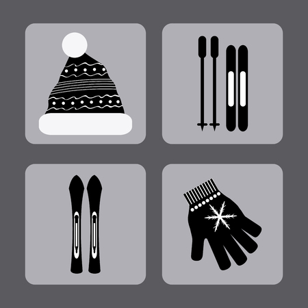 Winter concept with sport icons designのイラスト素材