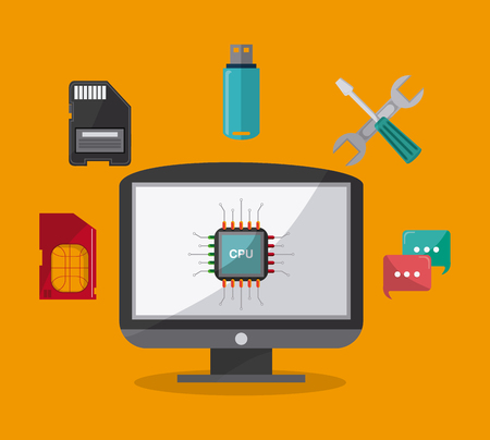 Technology concept with devices icons designのイラスト素材