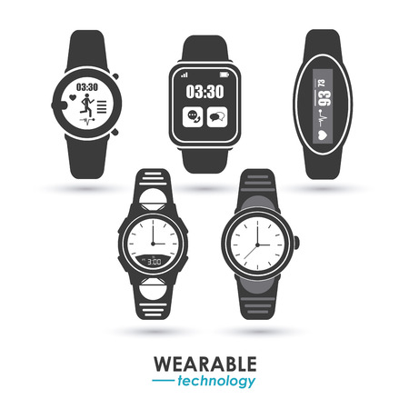 Wearable technology concept and multimedia icons design, vector illustration 10 eps graphic.のイラスト素材