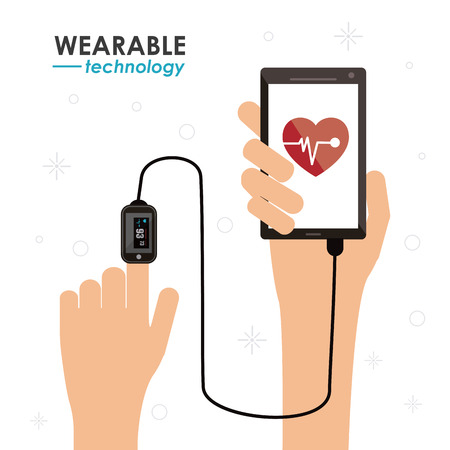 Wearable technology concept and multimedia icons design, vector illustration 10 eps graphic.のイラスト素材