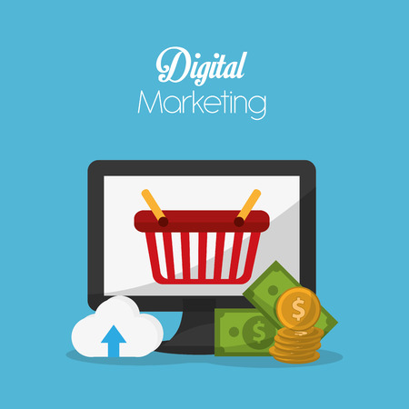 Digital marketing concept about shopping icons design, vector illustration 10 eps graphic.のイラスト素材