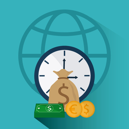 Global economy concept and business icons design, vector illustration 10 eps graphic.のイラスト素材
