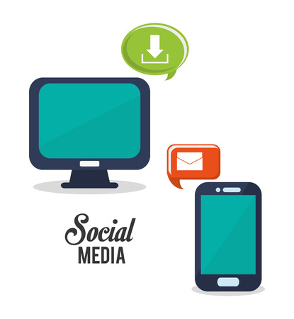 Social Media concept with technology design, vector illustration 10 eps graphic.のイラスト素材