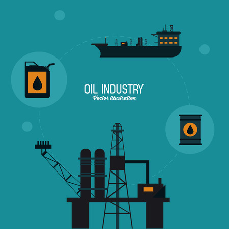 Oil concept with industry icons design, vector illustration 10 eps graphic.のイラスト素材
