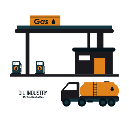 Oil concept with industry icons design, vector illustration 10 eps graphic.のイラスト素材
