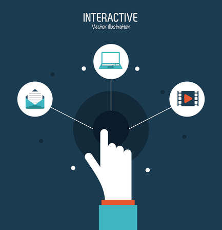 Interactive concept with technology icons design, vector illustration 10 eps graphic.のイラスト素材