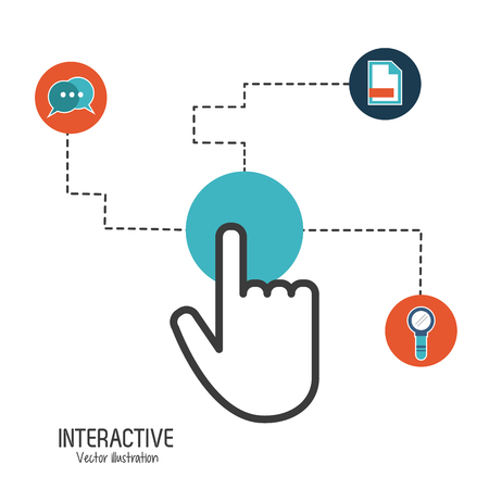 Interactive concept with technology icons design, vector illustration 10 eps graphic.のイラスト素材