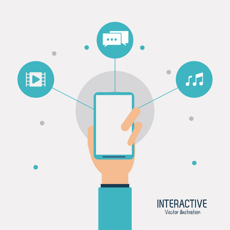Interactive concept with technology icons design, vector illustration 10 eps graphic.のイラスト素材
