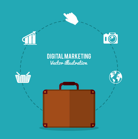 Digital marketing concept with technology icons design, vector illustration 10 eps graphic.のイラスト素材