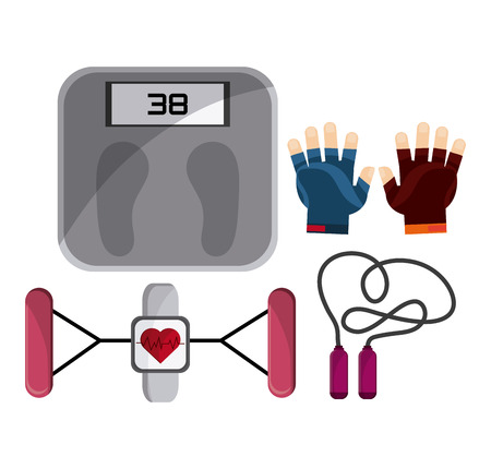 Gym concept with fitness icons design, vector illustration 10 eps graphic.のイラスト素材