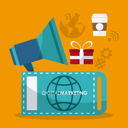 Digital marketing concept with icons design, vector illustration 10 eps graphic.のイラスト素材
