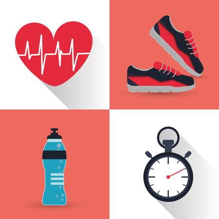 Gym concept with fitness icons design, vector illustration 10 eps graphic.のイラスト素材