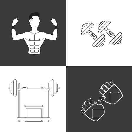 Gym concept with fitness icons design, vector illustration 10 eps graphic.のイラスト素材