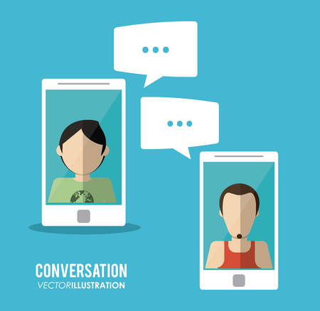 Conversation concept with bubble icons design, vector illustration 10 eps graphic.のイラスト素材