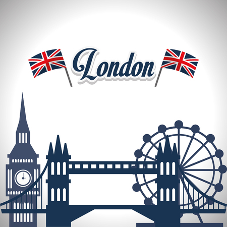 London concept with landmarks icons design, vector illustration 10 eps graphic.のイラスト素材