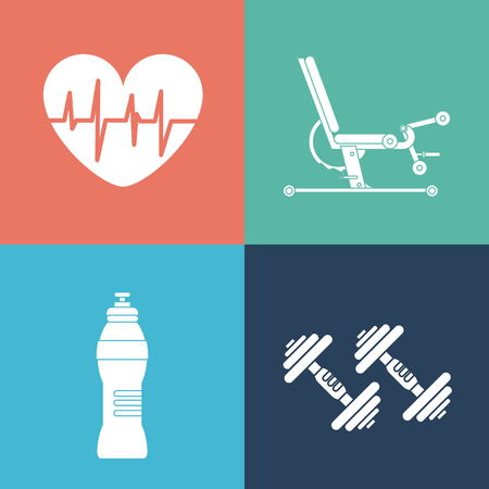 Gym concept with fitness icons design, vector illustration 10 eps graphic.のイラスト素材