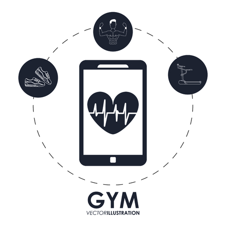 Gym concept with fitness icons design, vector illustration 10 eps graphic.のイラスト素材
