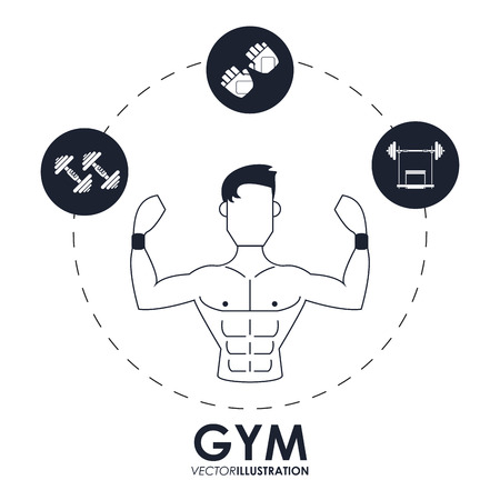 Gym concept with fitness icons design, vector illustration 10 eps graphic.のイラスト素材