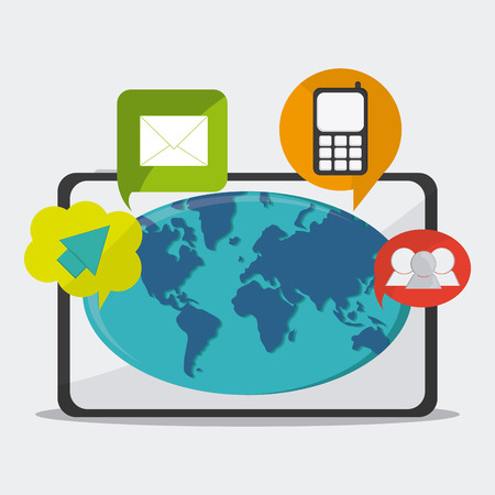 Technology concept with online icons design, vector illustration 10 eps graphic.のイラスト素材