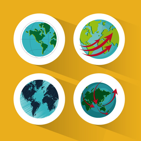 Global  communication concept with  planet designのイラスト素材