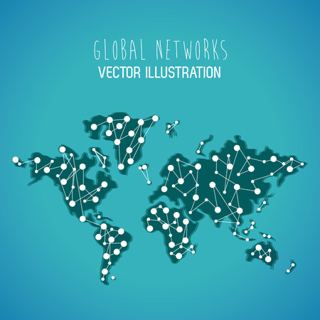 Global  communication concept with  planet designのイラスト素材