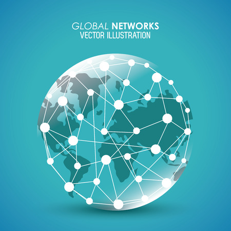 Global  communication concept with  planet designのイラスト素材