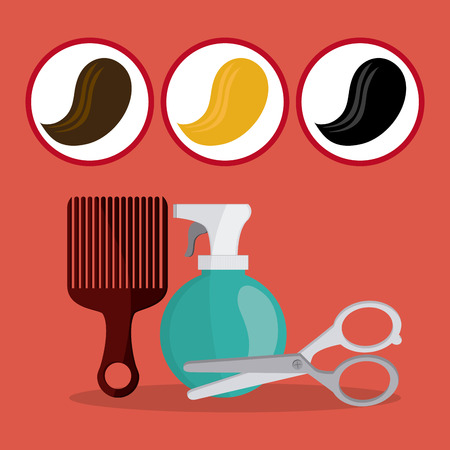 Hairdresser concept with salon  icons designのイラスト素材