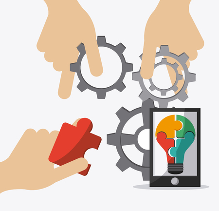 Teamwork concept with business icons designのイラスト素材
