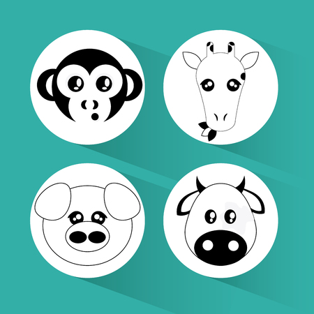 Animal concept with cartoon icons design, vector illustration 10 eps graphic.のイラスト素材