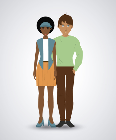 Couple concept with man and woman design, vector illustration 10 eps graphic.のイラスト素材