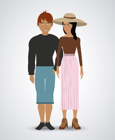 Couple concept with man and woman design, vector illustration 10 eps graphic.のイラスト素材